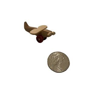 Mini Wooden Airplane Toy - Tiny Handmade Plane - Cute Miniature Aircraft - Perfe